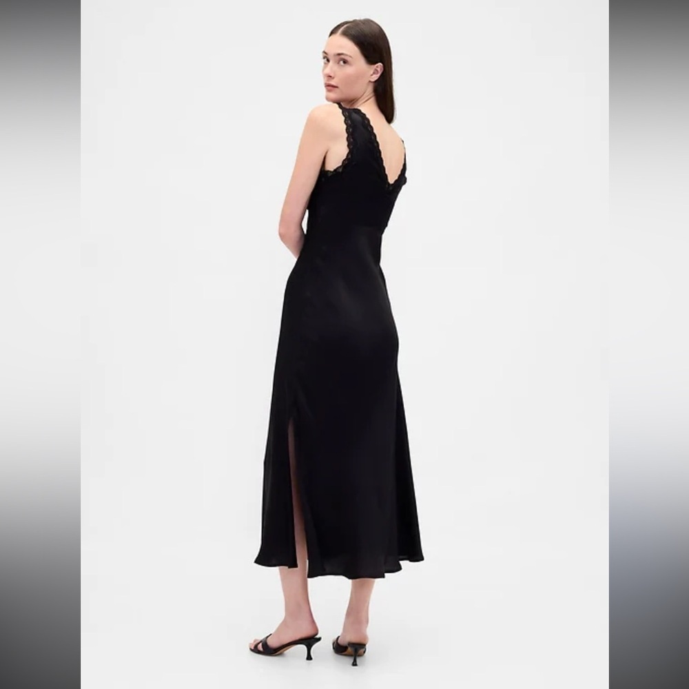 Satin Lace-Trim V-Neck Maxi Slip Dress from the GAP - Picture 2 of 3